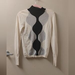 Marimekko X Uniqlo Wool Blend Mock Neck Geometric Pattern Sweater Sz S
